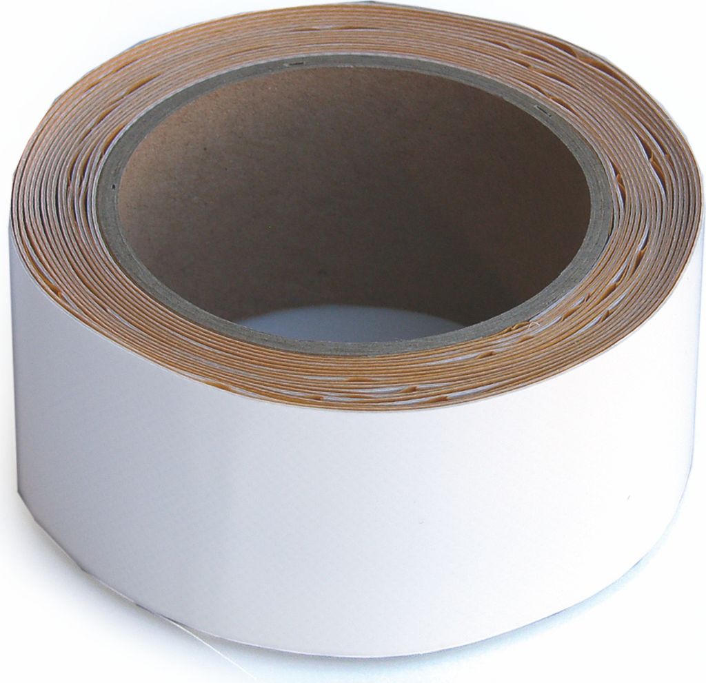 Wupsi PVC-Planen-Reparaturband - Klebeband zur Reparatur von Löchern & Rissen an LKW-Plane, Anhängerabdeckung, Markise & Zelt - Weiß, 5 cm X 5 m