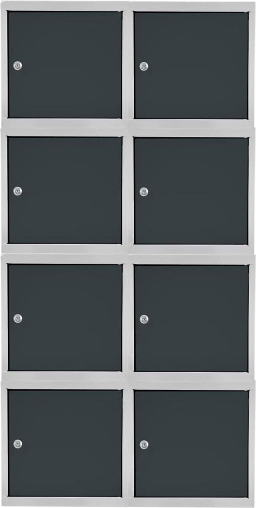 Mega Deal | 8x Schließfachwürfel Blocky mit Zylinderschloss + 2 Schlüssel | HxBxT 40x40x40cm | Anthrazit/Lichtgrau
