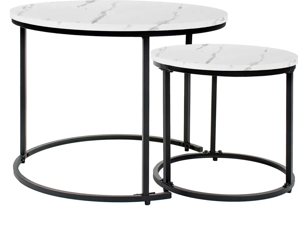 Tables basses gigognes pour petits espaces, solution salon industriel - 7