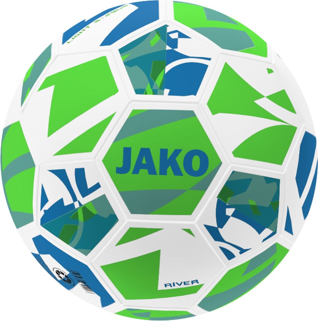 JAKO Jugendball River 5 weiß/neongrün/mint. 290g