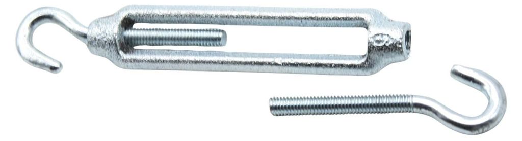 M10 verzinkte Stahlhaken - 4er-Pack - Kabelspanner, Spannschloss für Kabelspanner, Spanner für Markisen