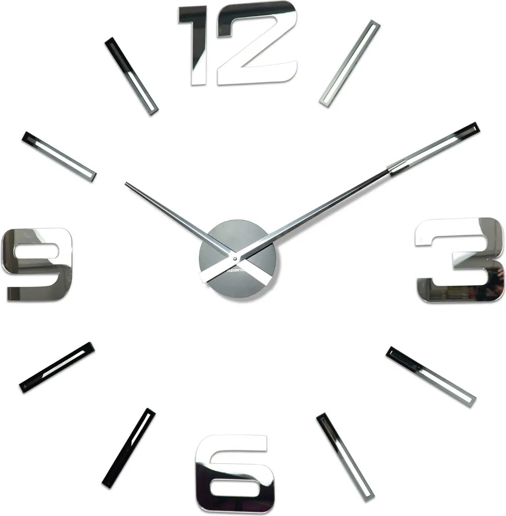 Horloge murale XXL en acrylique brillant 130cm avec chiffres en 3D
