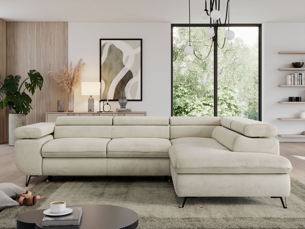 Ecksofa mit Bettkasten, Einstellbare Kopfstützen, Produktbild 
