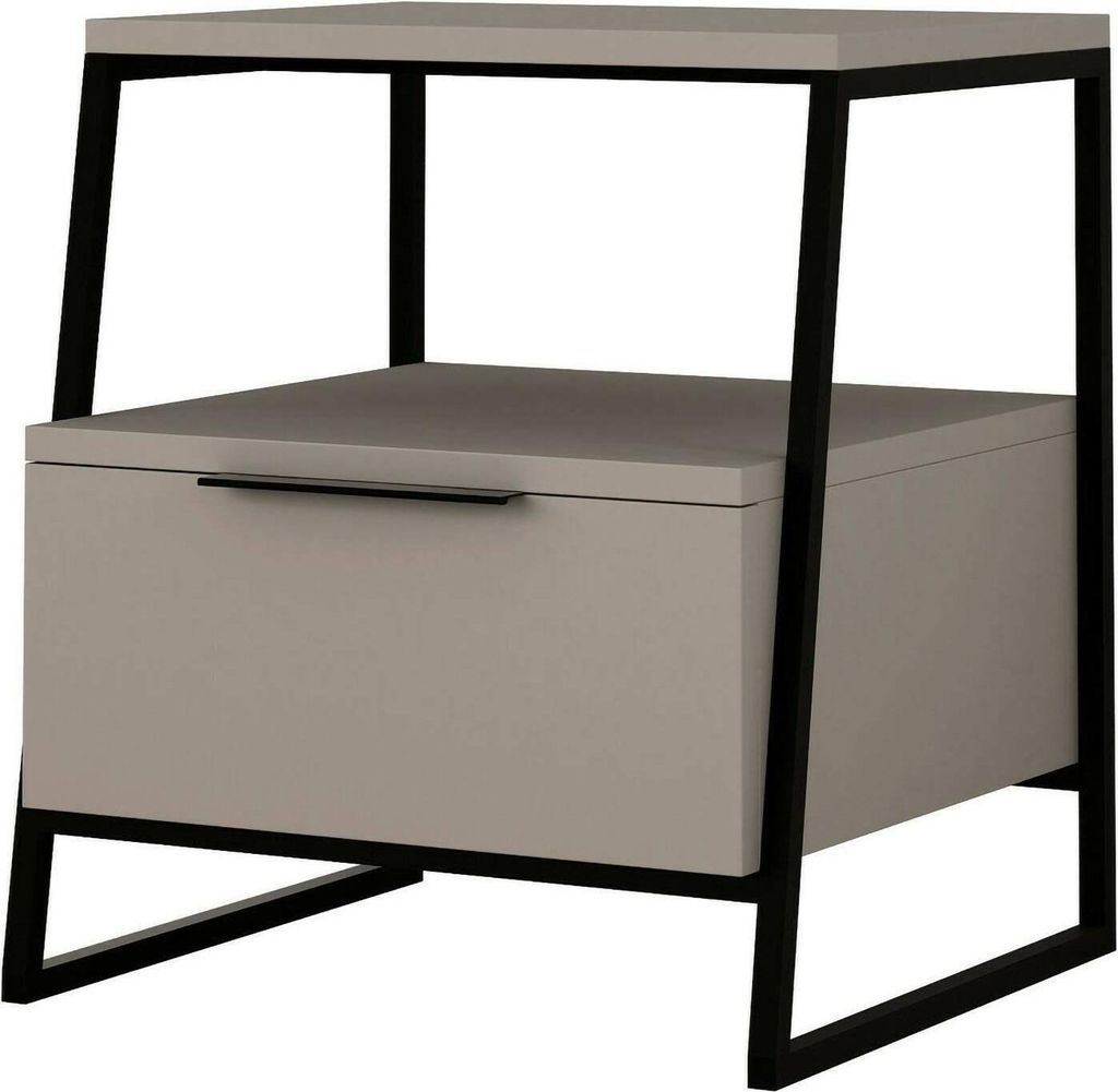 Nachttisch Dkastrat, Niedrige Kommode, Tisch, Multifunktionaler Nachttisch, 45x40h50 cm, Taube