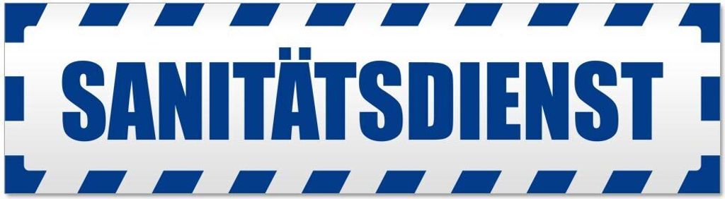 Kiwistar Sanitätsdienst gestreift Magnetschild Schild magnetisch - 20cm Verkehrsblau - Magnetfolie für Auto PKW Kfz
