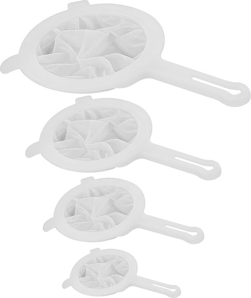 Küchensieb 4 Stück,400Mesh Nylon Sieb Fein Feines Sieb,11/13/15/18CM Handgriff Feines Sieb für präzises Filtern,für die Filterung von Sojadrin...