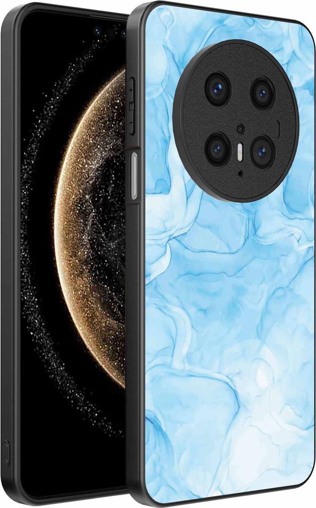 Passend für Huawei Mate 70 Pro / 70 Pro Plus Handyhülle mit Marmordruck - TPU Rückseitenschutzhülle Marmordesign - Hellblau - Smartphonica
