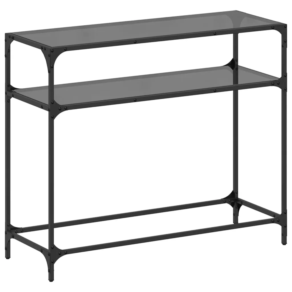 Consolle Lusso SYFAX™ Vetro Nero 98cm - Mobile Ingresso Acciaio Minimal