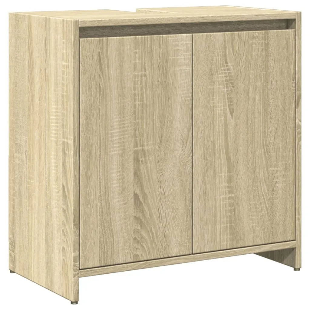 Maison Exclusive - Set Mobili da Bagno 3 pz Rovere Sonoma in Legno Multistrato - 9