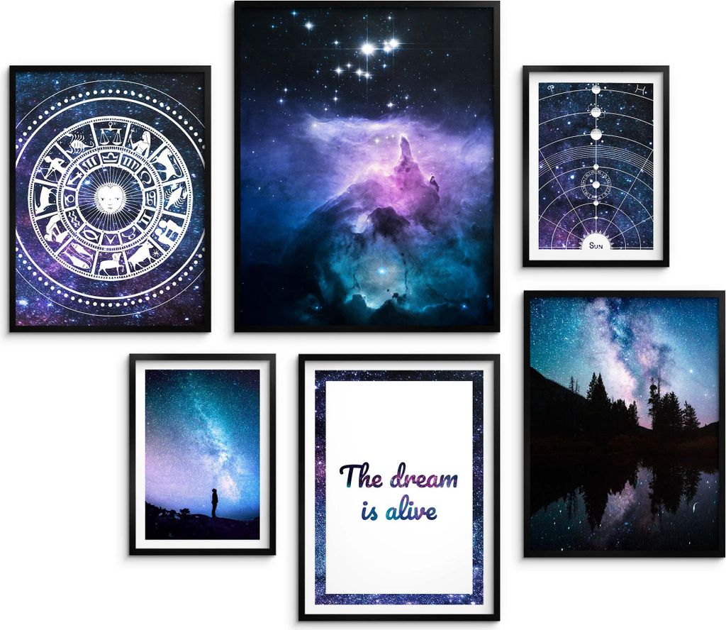 Poster-Set Kosmos Sterne Bilder für Jugendzimmer
