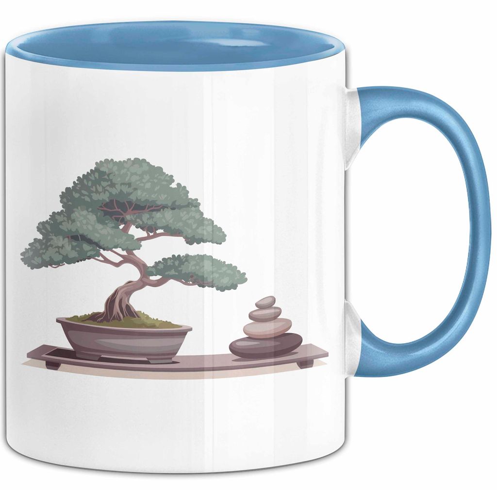 Bonsai Liebhaber Tasse Geschenkidee Miniaturbaum Künstler (Blau)