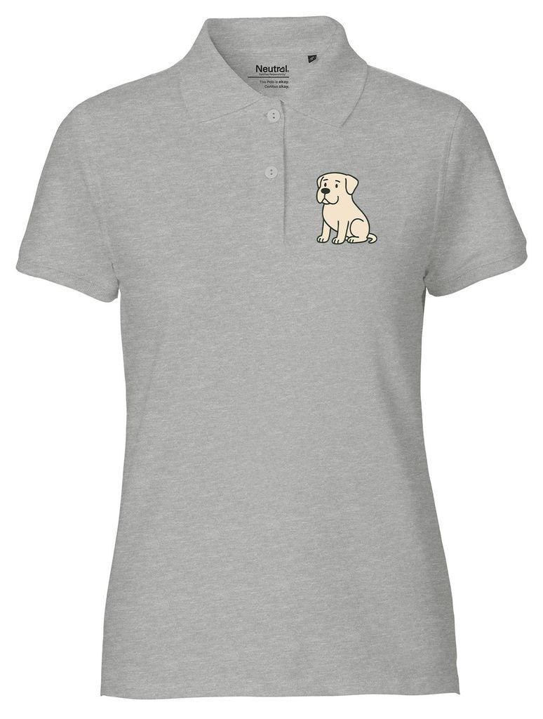 Huuraa Damen Polo Shirt Mastiff Comic Masti XL Sport Grey Bio Baumwolle Fairtrade Poloshirt Geschenkidee