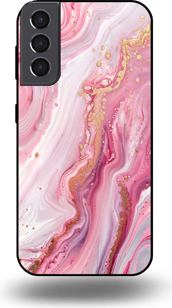 Smartphonica Custodia per telefono adatta per Samsung Galaxy S21 Plus con stampa in marmo - Custodia posteriore in TPU con design in marmo - Rosa