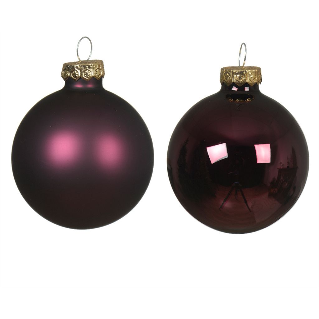 Weihnachtskugeln Glas 6cm x 20 Stück - Dunkel Mauve Produktbild 