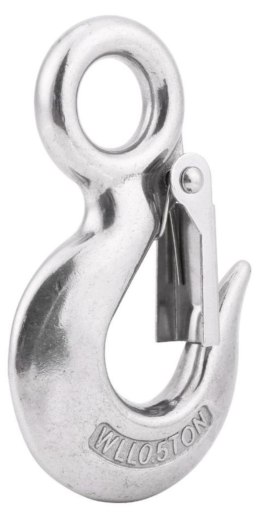 Authentischer, drehbarer, runder Karabinerhaken aus Edelstahl 304 zum Heben von Lasten (90 mm/0,5 t)