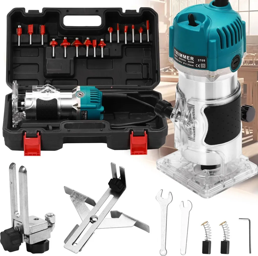 Fresatrice per legno, potenza 800 W, velocità 30000 giri/min, 30000 RPM