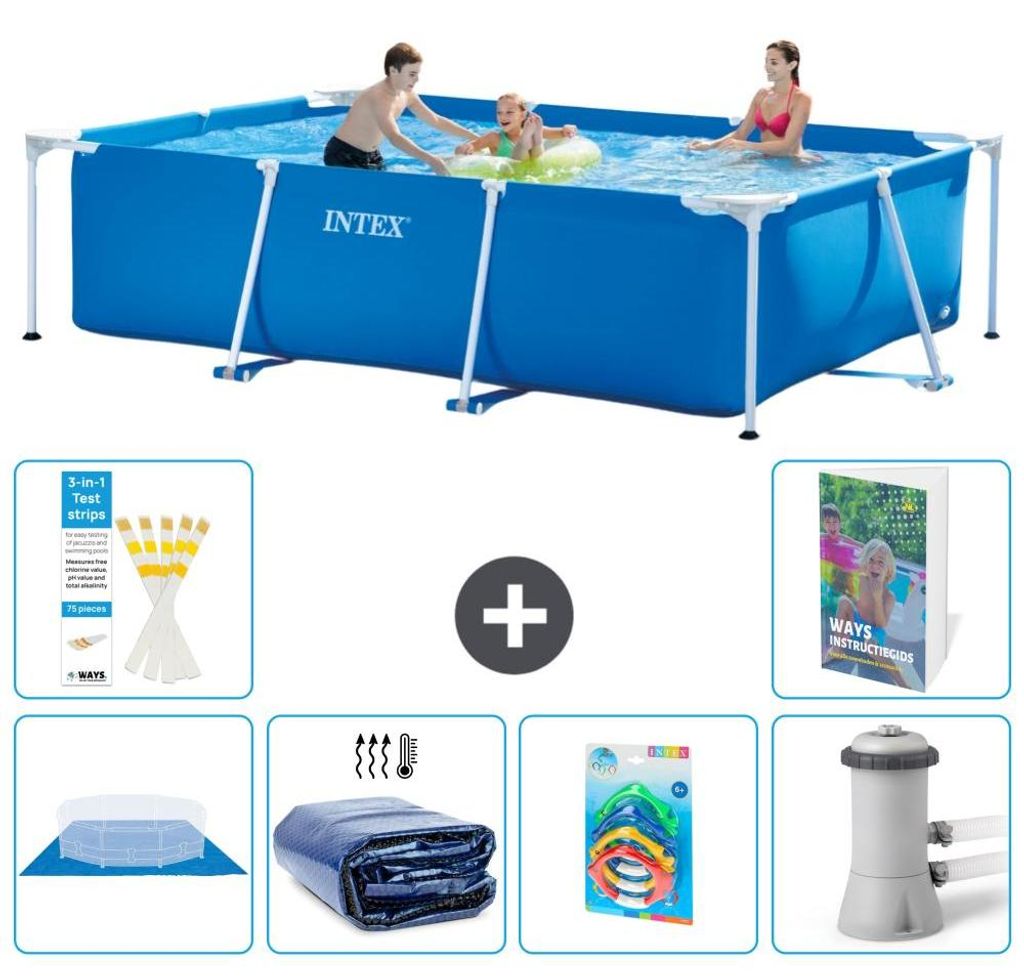 Rechteckiger Frame Pool - 300x200x75 cm - 7-teilig S46