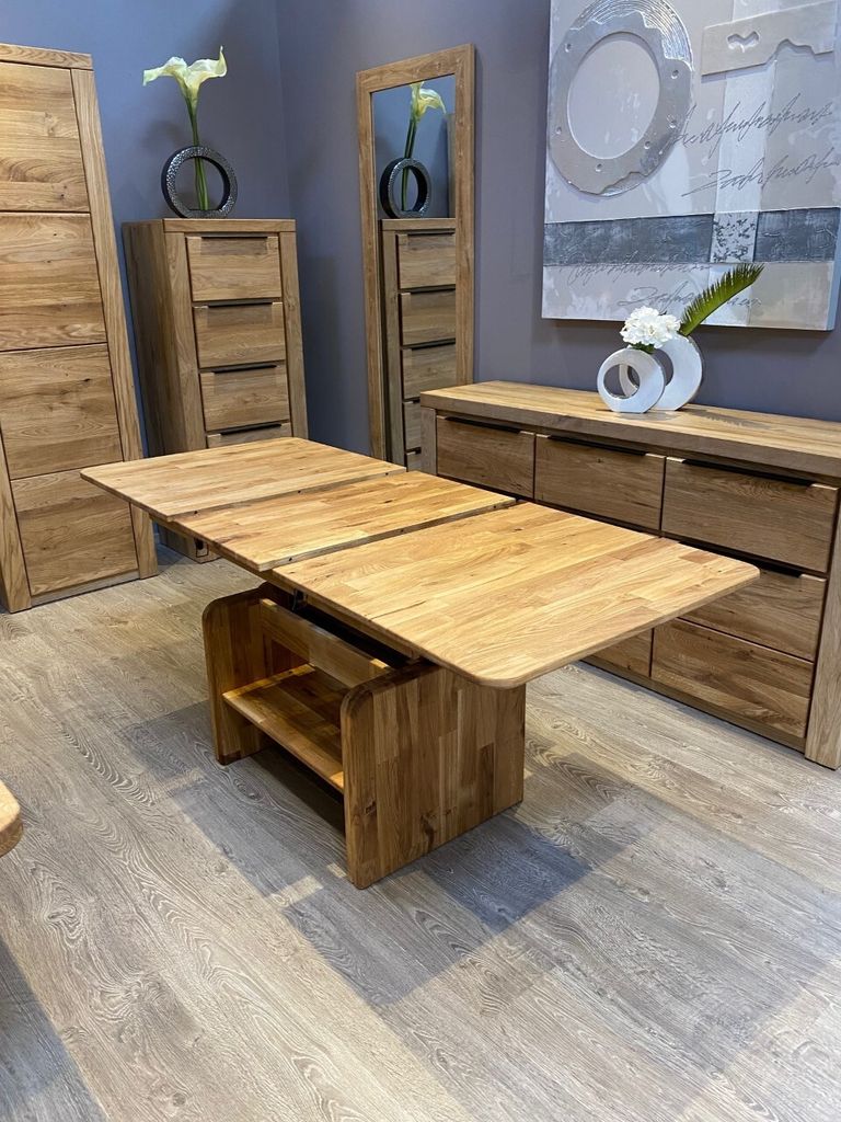 Couchtisch Höhenverstellbar Ausziehbar auf 160cm Eiche Produktbild 4