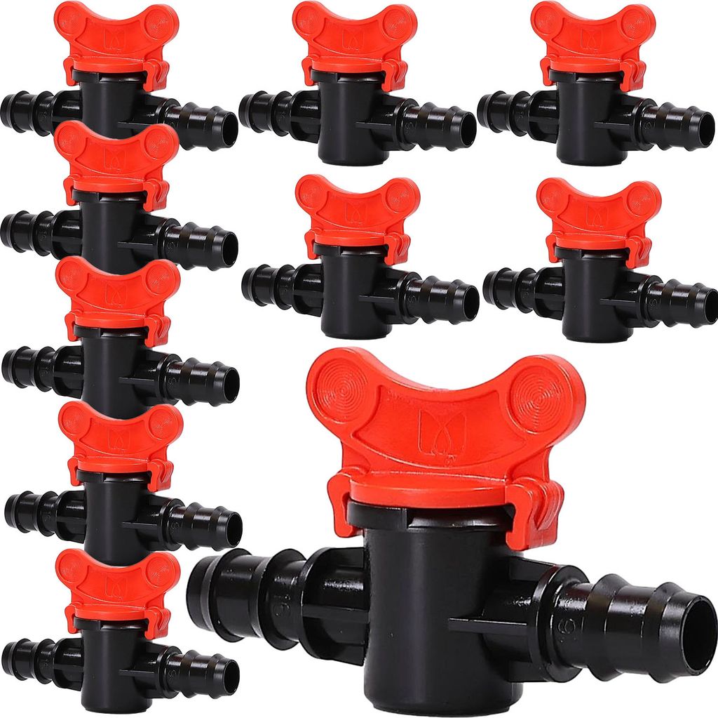 Kugelhahn für Tropfschlauch, 16 mm Absperrhahn Steckverbinder Bewässerung 10x