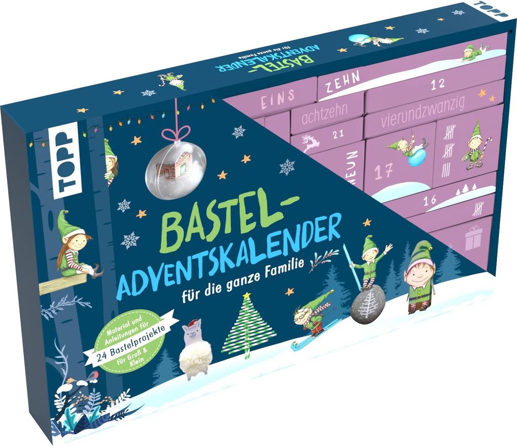 Familien-Bastel-Adventskalender - 24 Bastelprojekte mit Produktbild 1
