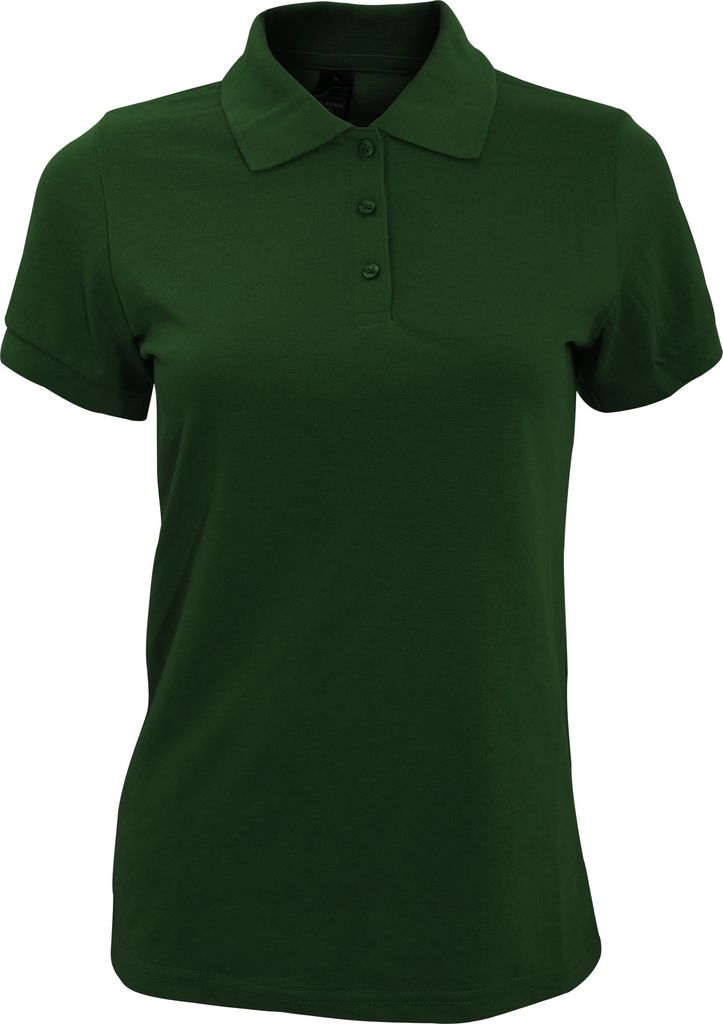 SOLS Prime Damen Pique Polo-Shirt, Kurzarm PC494 (3XL) (Flaschengrün)