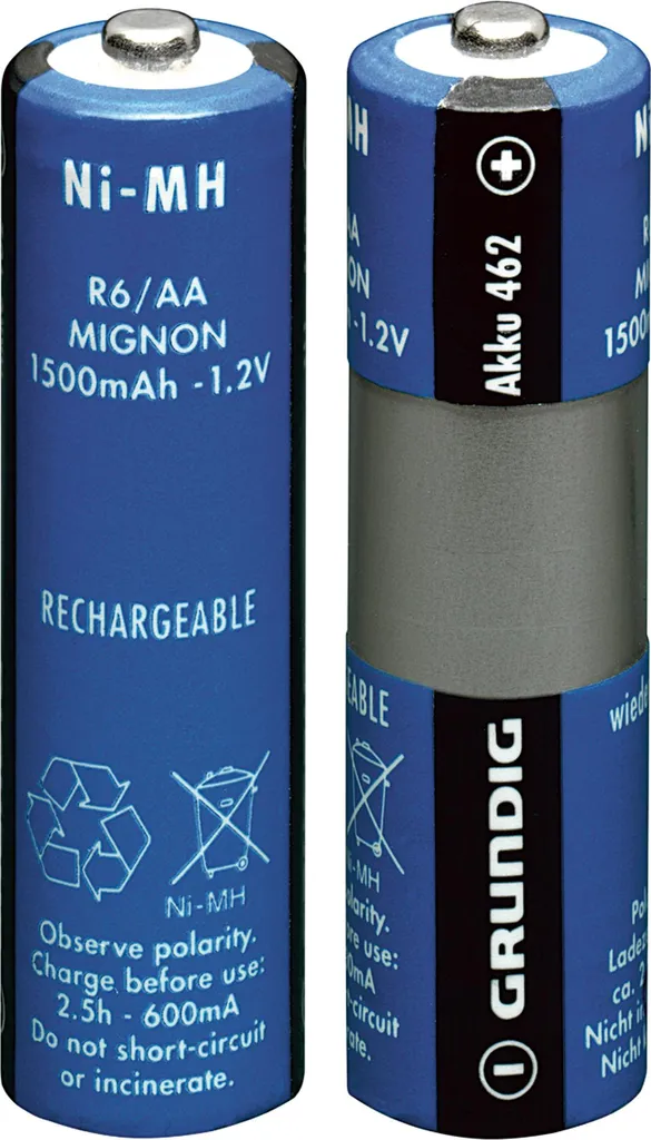 Grundig 462 GGM4415 Batteria Ricaricabile NiMH 2 pz per Dettatura