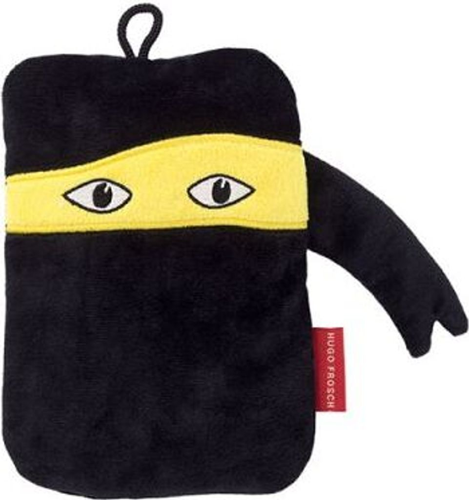 Mini-Wärmflasche 0,2L für unterwegs, von Hugo Frosch, Bettflasche, Wärmekissen, Veloursbezug, Ninja