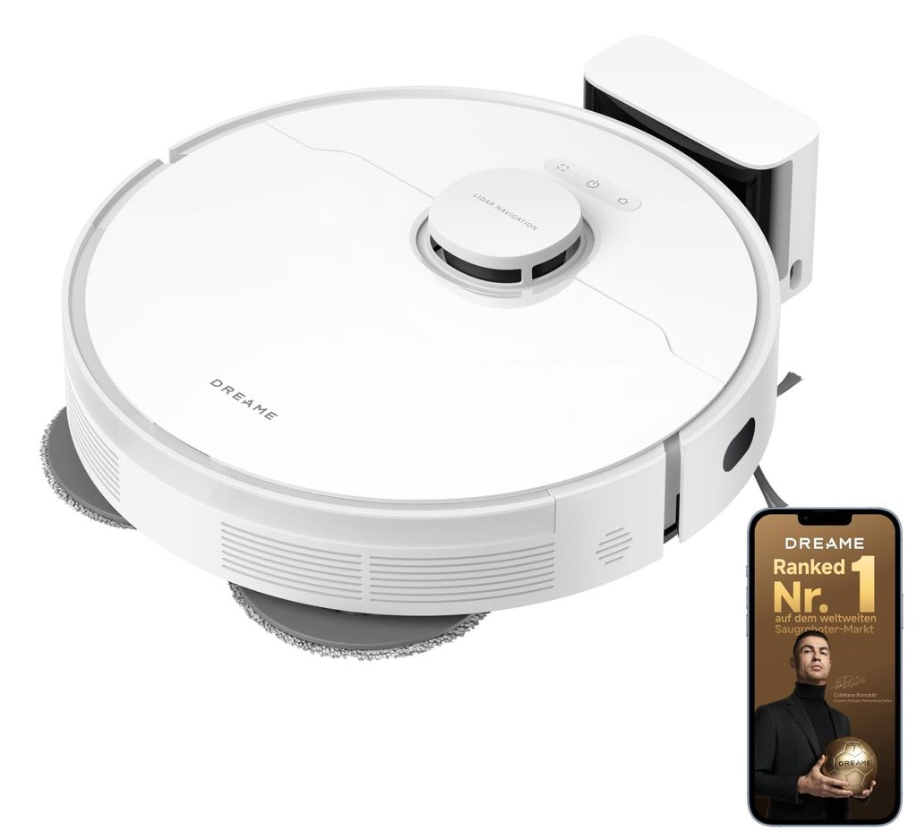 Dreame L10s Pro Gen3, witte robotstofzuiger en -dweil Productafbeelding 