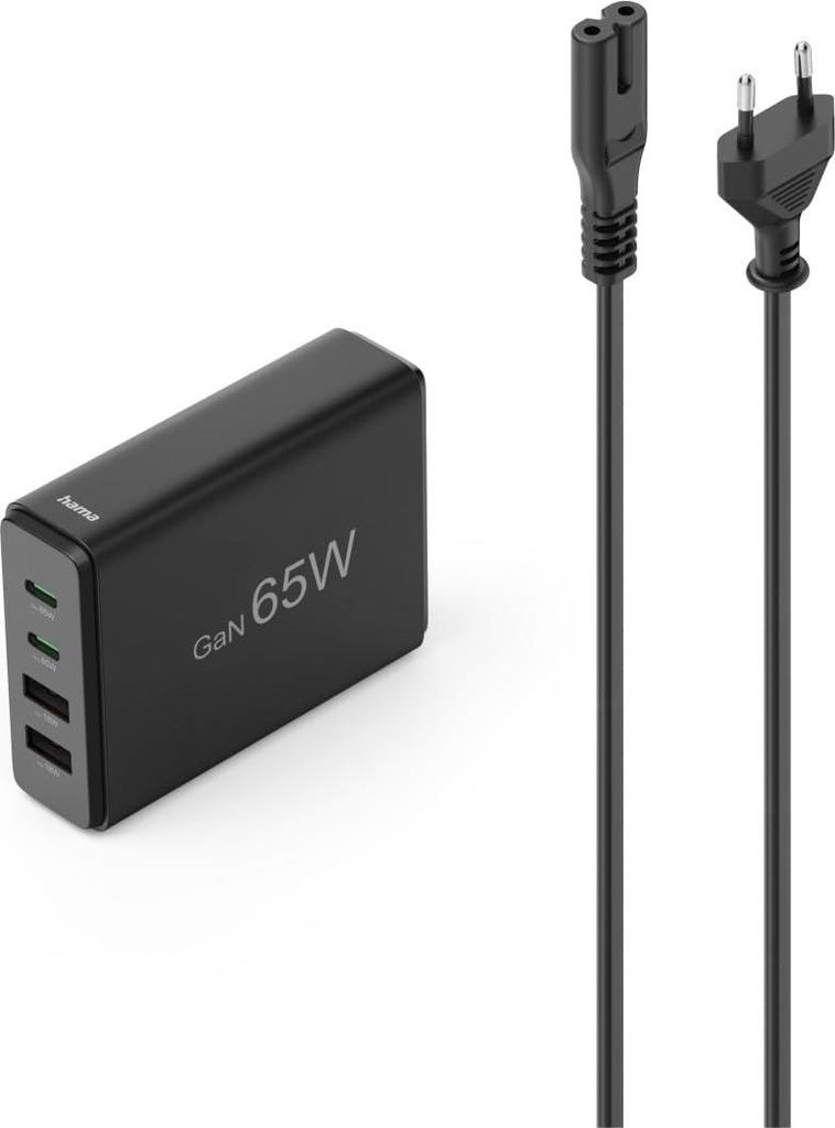 Hama 2xusb-c+2xusb-a Qc+gan+pd Wandladegerät 65w    One Produktbild 