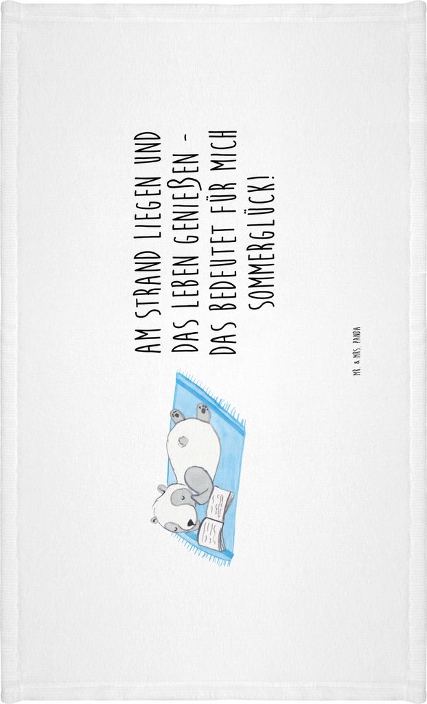 Mr. & Mrs. Panda Flauschtuch Sommerglück - Weiß - Geschenk, Sommergefühle, Handtuch 50x100, Winter, Jahreszeiten, Summer Vibes, Händehandtuch, ...