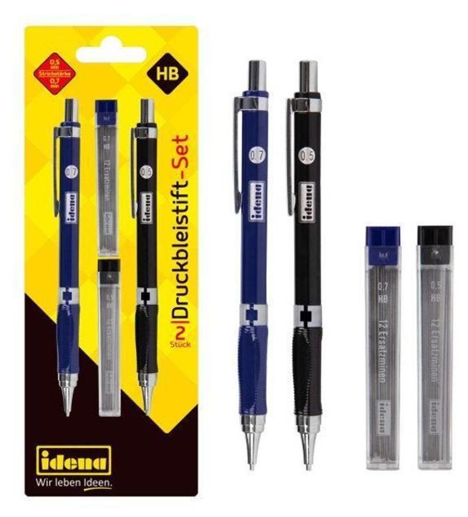 Idena Druckbleistift 2er 0,5mm Und 0,7mm + Refills Produktbild 