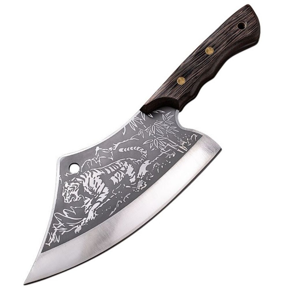 Tiger Hackmesser - Hochwertiges Braun Kleines Hackmesser KP13852