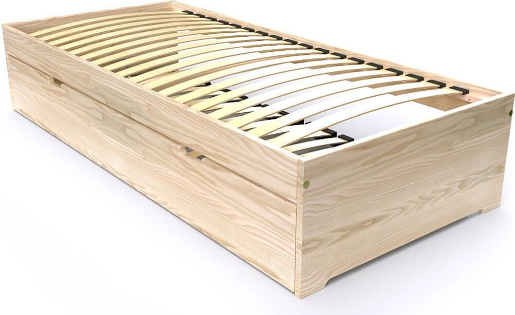 Ausziehbares bett 80x190 Malo aus Massivholz - Naturlack