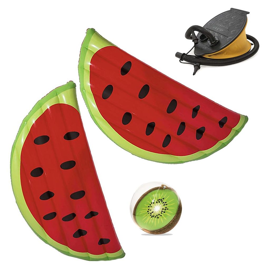 Bestway 43159 Fruit Float Luftmatratze im Fruchtdesign Wassermelone 4er Set