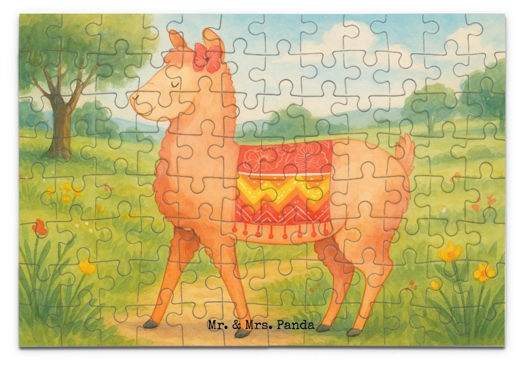 Mr. & Mrs. Panda Puzzle Alpaka Stolz Design 96 Teile - Weiß - Geschenk, 500, 1000, 300, 1500, Lama, 2000