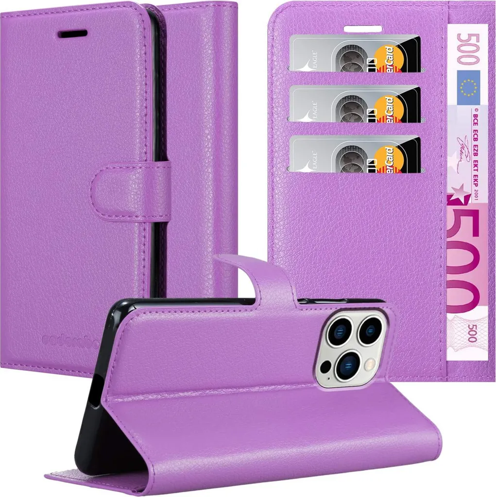 Cadorabo Custodia iPhone 14 Pro Viola - Cover Magnetica Libretto