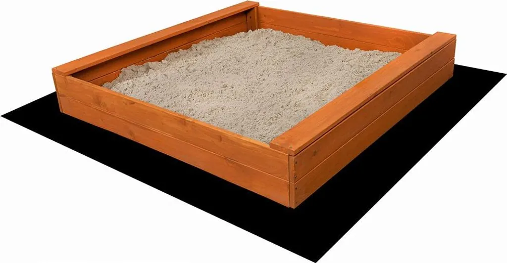 Baby Mix Bac à Sable en Bois 120x120 cm avec Bancs Rabattables