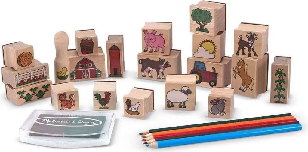 Tampons Enfant Ferme Melissa & Doug - Kit de Loisirs Créatifs avec Dessins