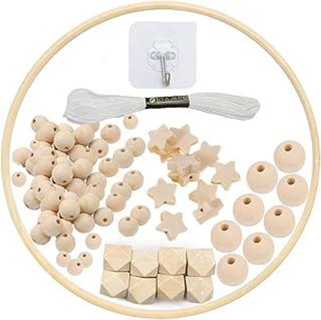 DIY Holz Mobilen Rahmen Windspiel Bettglocke Kit, Natürliche Handwerk Holzperlen Wind Glockenspiel, Baby Mobile Glocke Kit Handgemacht Spielzeug, ...