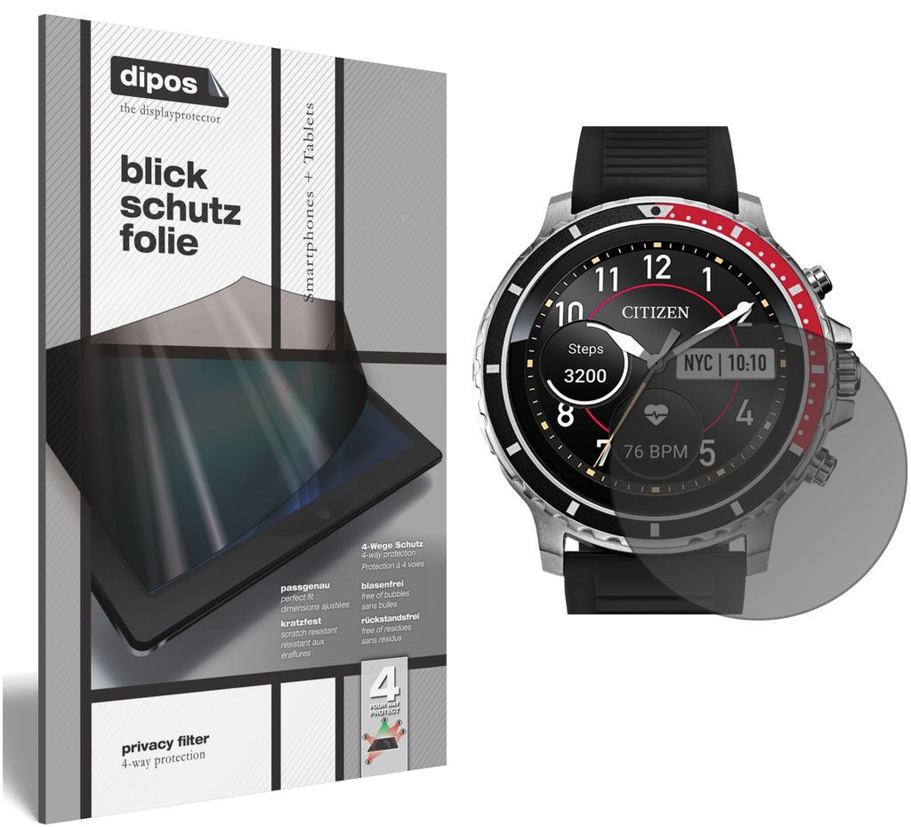 Blickschutzfolie für Citizen CZ Smart matt Schutzfolie Folie Display Schutz dipos