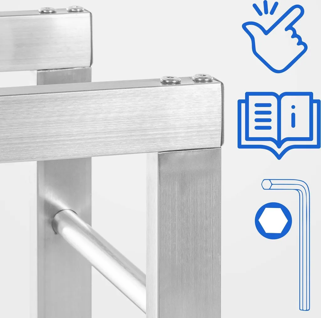 Supporto Legna Luxury CLP Keri V2 in Acciaio Inox - 150cm | Esclusivo - 7