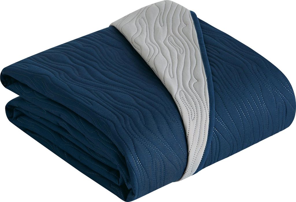 Erwin Müller Tagesdecke blau/grau 270x250 cm