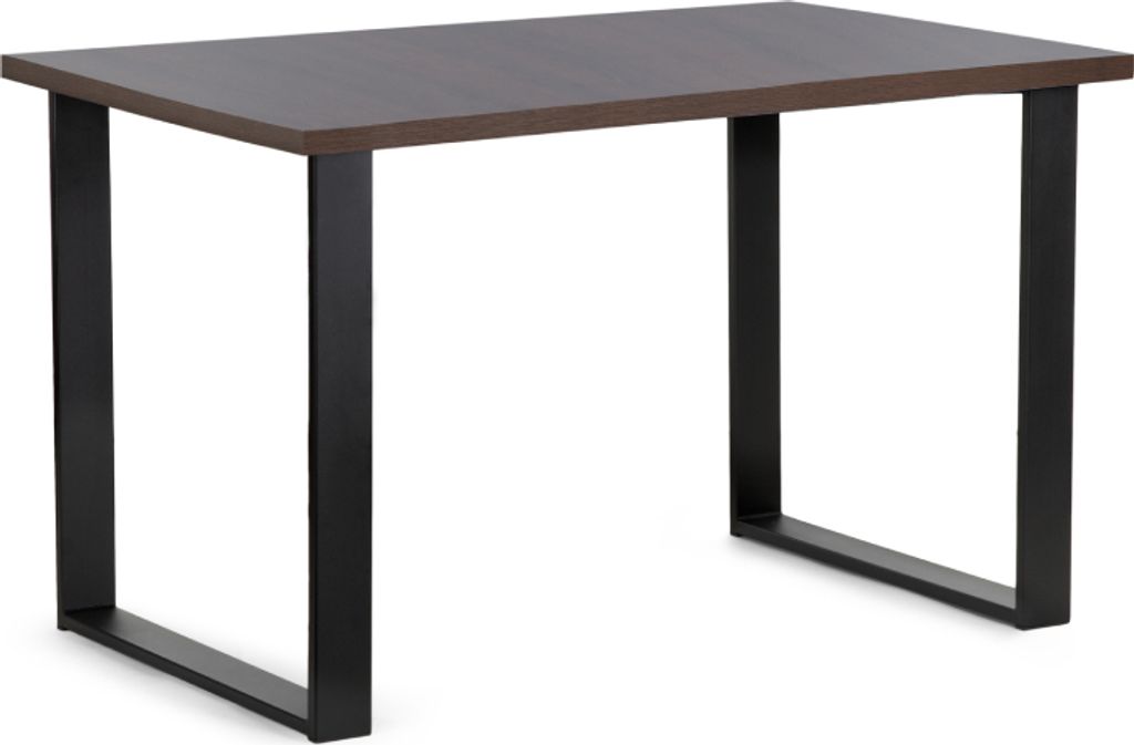 Konsimo Esstisch Esszimmertisch rechteckig Loft-Stil "CETO", Braun, laminierte Möbelplatte/Metall, Loft, 125x77x80 cm