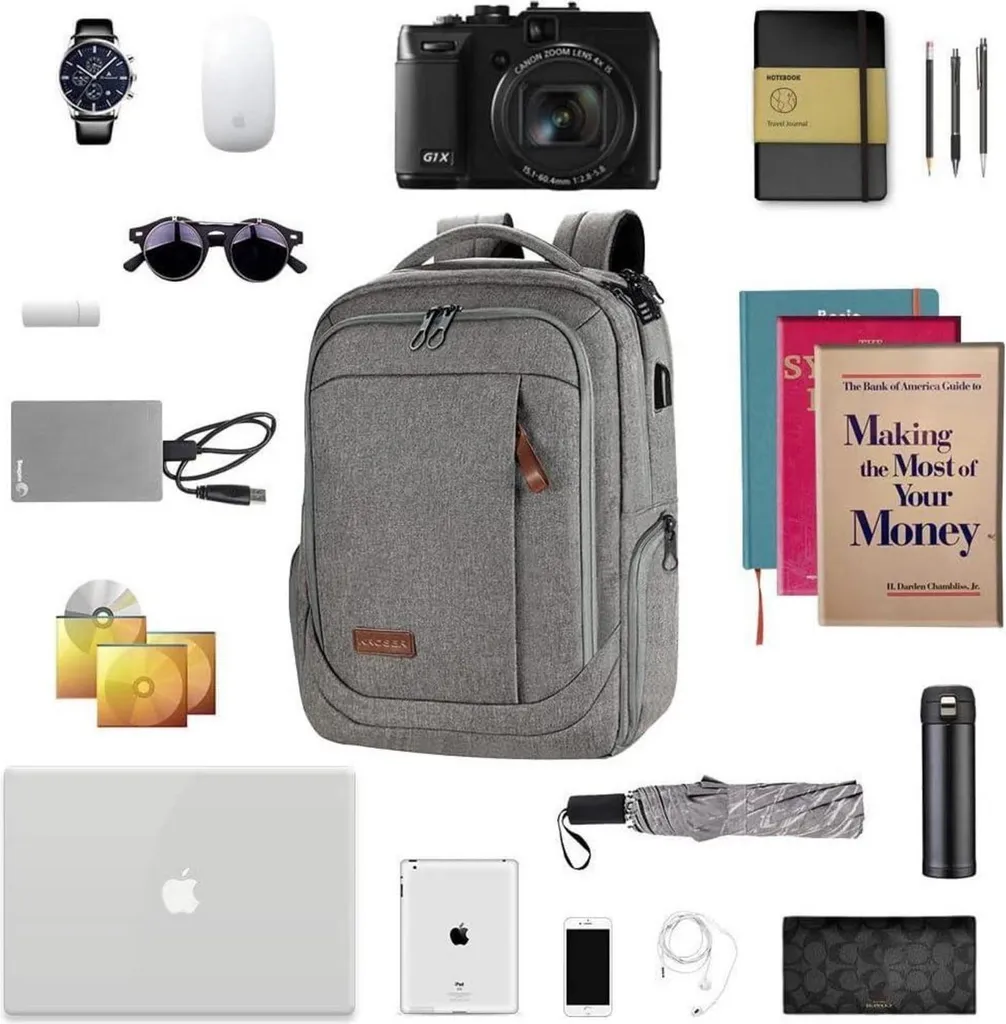 Sac ordinateur 17,3 pouces imperméable avec port de charge USB - 7