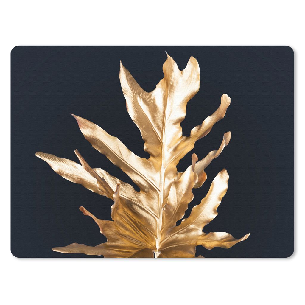 MuchoWow Mauspad Mousepad Blätter - Gold - Herbst - Natur - Luxus 40x30 cm - Mousepads - Maus Mat - Pad - Mausunterlage - Anti Rutsch
