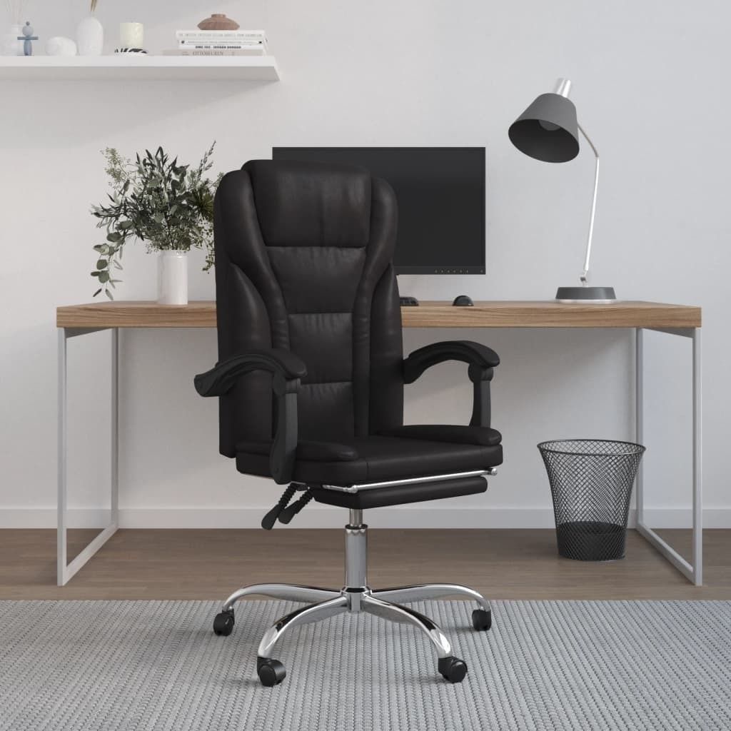 "im Angebot" Bürostuhl mit Liegefunktion Schwarz Kunstleder - Bürostühle CC15870