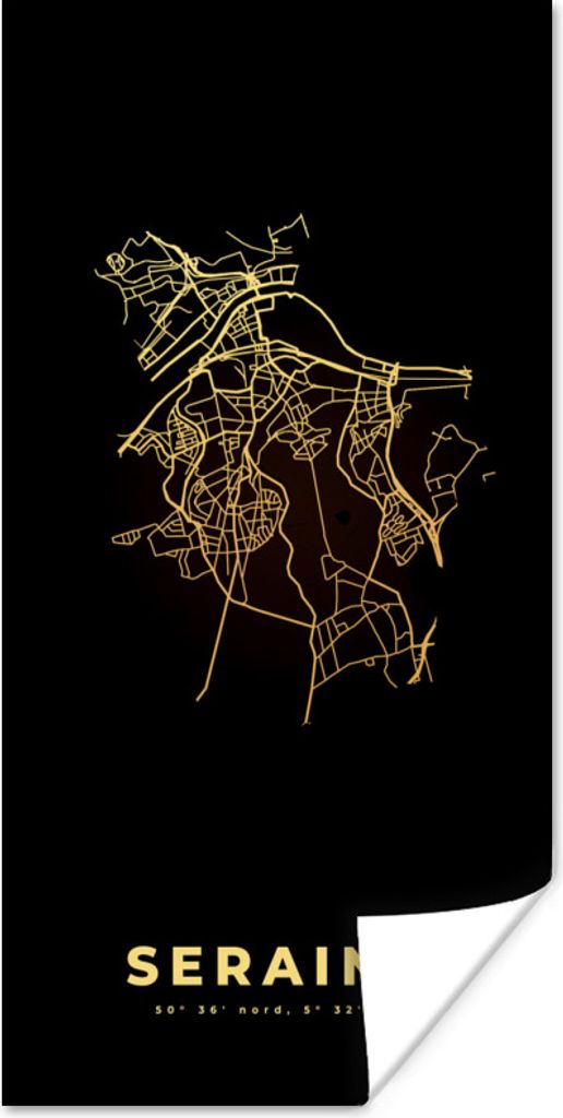 MuchoWow® Poster Belgien - Stadtplan - Gold - Karte - Produktbild 