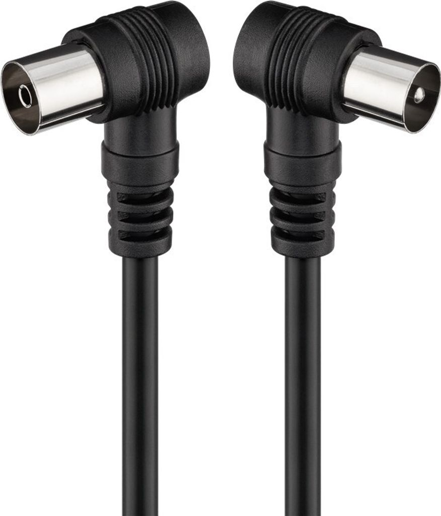 goobay Antennenkabel Koax Stecker/Kupplung 2 x gewinkelt Produktbild 
