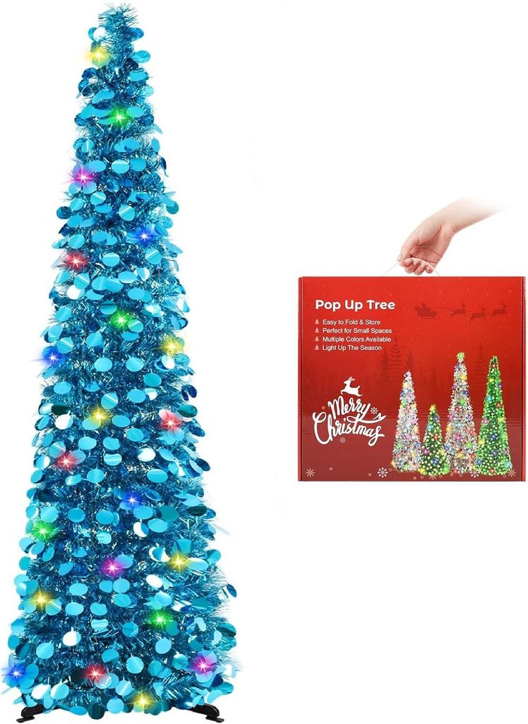Albero di Natale artificiale, decorativo, illuminato a LED, Immagine del prodotto 