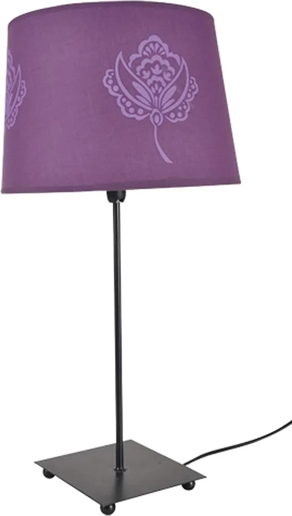 Lampe métal Fleur Prune - Luminaire décoratif vintage design floral